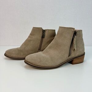 Blondo Liam Taupe Suede Boot Womens 9M Short Ankle Waterproof Leather Shoe Brown